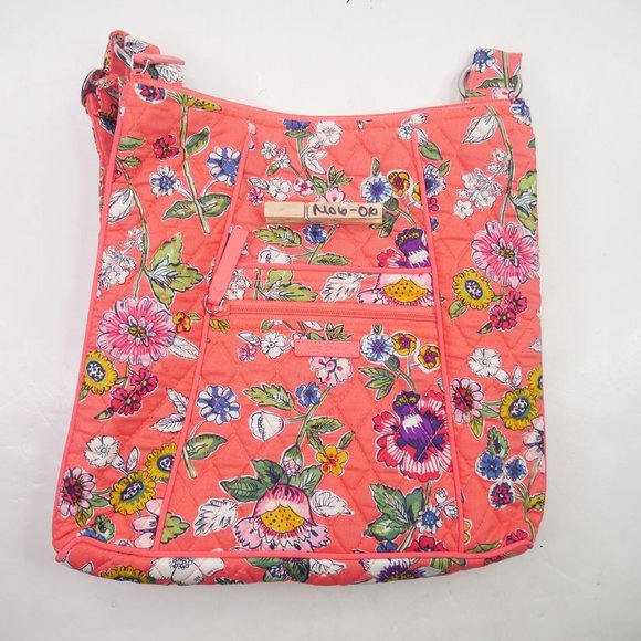 Vera Bradley Mini Hobo Hipster Shoulder Crossbody Bag Purse Coral Floral Spring - Picture 8 of 8